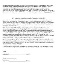Dog's Purchase Agreement/Health Guarantee Template, Page 3