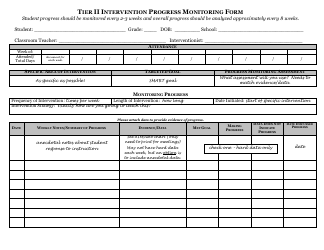 &quot;Tier II Intervention Progress Monitoring Form - Macomb Intermediate School District&quot;