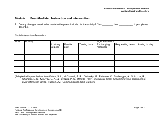 Sample Progress Monitoring Form - Pmii Activity Observation for Young Children - National Professional Development Center on Asd, Page 2