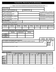 Post-exit Ell Monitoring Form - Elementary - North Penn School District