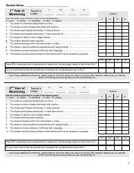 Post-exit Ell Monitoring Form - Elementary - North Penn School District, Page 2