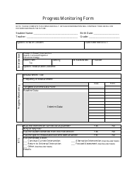 Document preview: Student Progress Monitoring Form