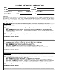 Employee Performance Appraisal Form - Objectives for Upcoming Year