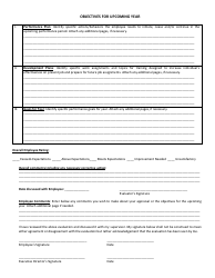 Employee Performance Appraisal Form - Objectives for Upcoming Year, Page 5