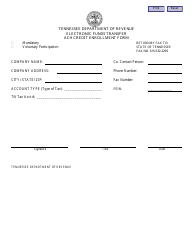Document preview: Electronic Funds Transfer ACH Credit Enrollment Form - Tennessee