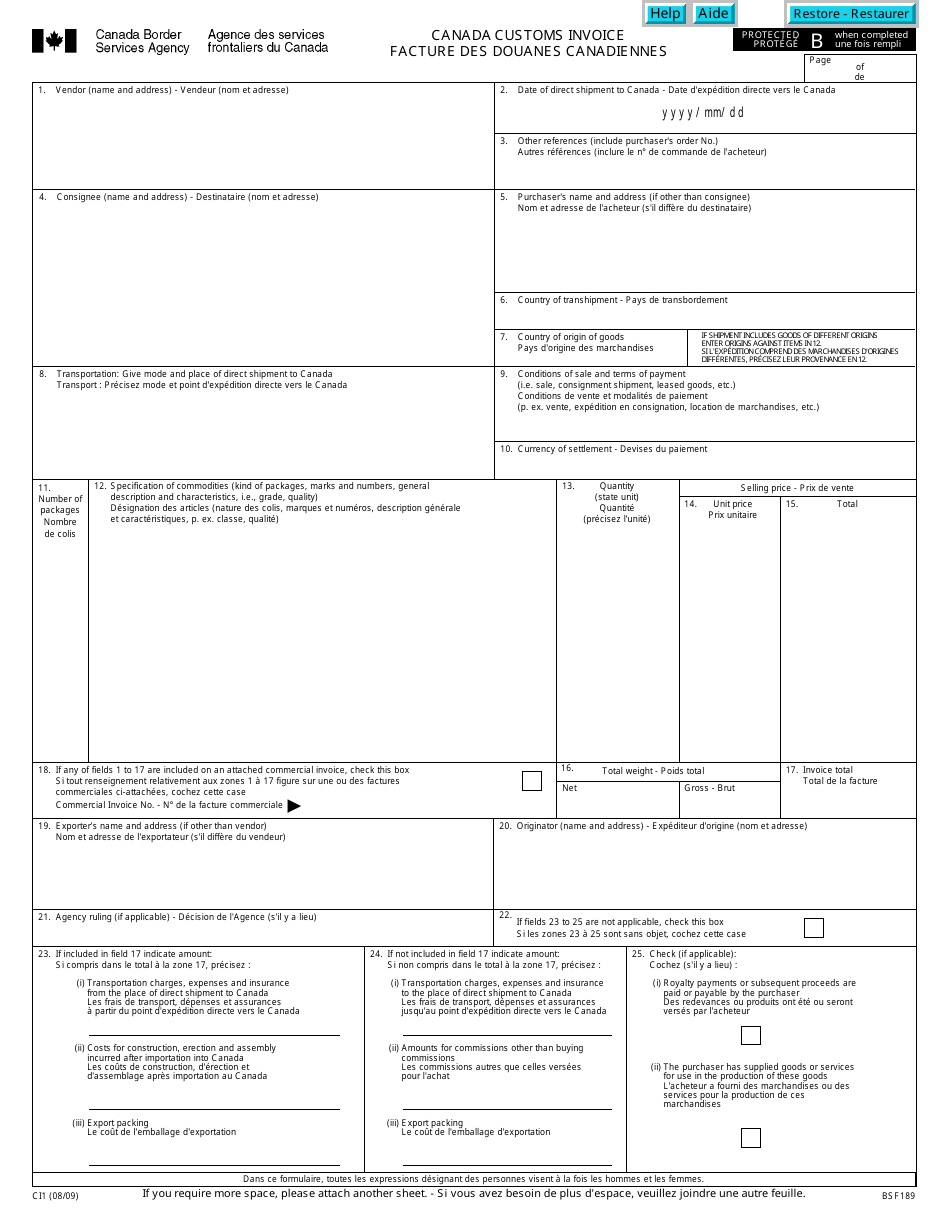 Form CL1 Canada Customs Invoice Filing Packet - the Shopping Channel - Canada, Page 3