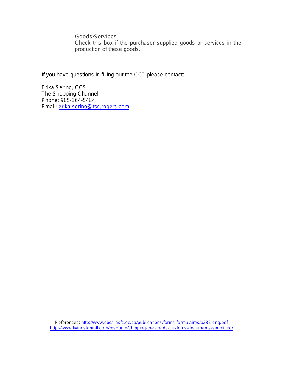 Form CL1 Canada Customs Invoice Filing Packet - the Shopping Channel - Canada, Page 7