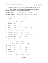Counting Atoms in Compounds Chemistry Worksheet - West Linn-Wilsonville School District