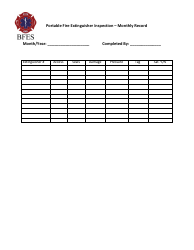 Portable Fire Extinguisher Inspection &quot; Monthly Record Form - City of Brandon, Manitoba, Canada, Page 2