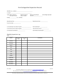 Fire Extinguisher Inspection Record Form - Iso Services Properties, Page 2