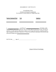 Document preview: Incumbency Certificate - Canada