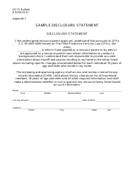 Appendix C Disclosure Statement Form - Pennsylvania