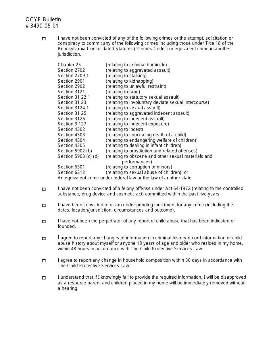 Appendix C Disclosure Statement Form - Pennsylvania, Page 2