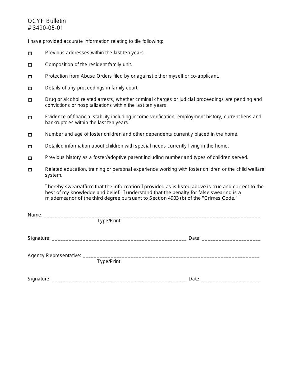 Appendix C Disclosure Statement Form - Pennsylvania, Page 3