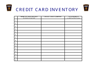 Credit Card Inventory Form - Toledo, Ohio, Page 2