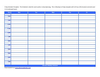 Document preview: 5 Day Schedule Template