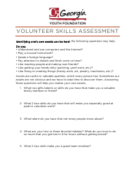 Document preview: Volunteer Skills Assessment Form - C5 Georgia Youth Foundation