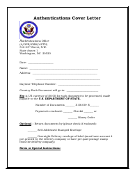 Document preview: Authentications Cover Letter