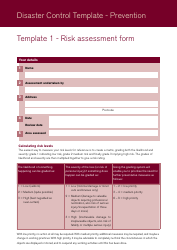 Disaster Control Template - Prevention - Ecclesiastical Insurance Office