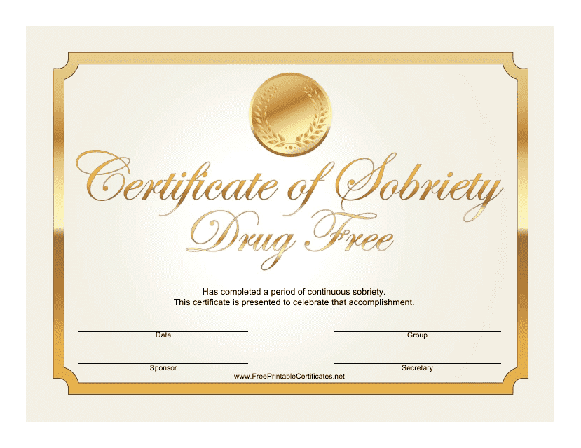Drug Free Certificate Template FREE PRINTABLE TEMPLATES