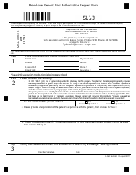 Document preview: Form 5613 Brand Over Generic Prior Authorization Request Form