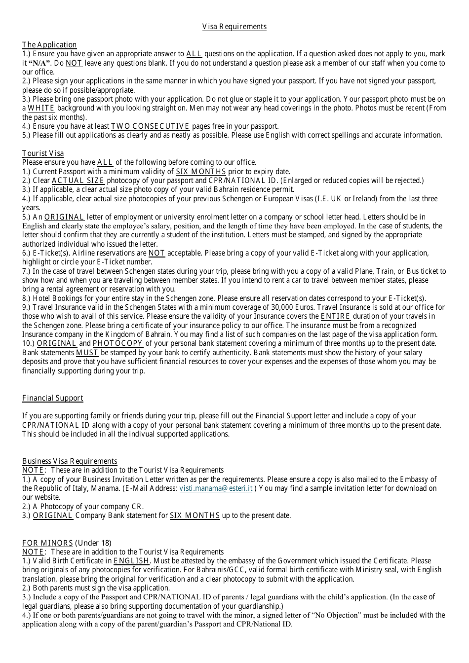 Application Form for Schengen Visa - Embassy of Italy in Manama, Page 3