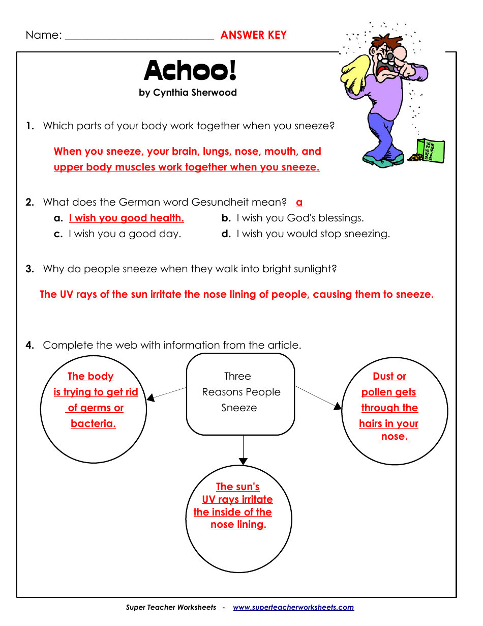 Achoo! - Cynthia Sherwood - Super Teacher Worksheets, Page 3
