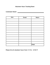 Document preview: Volunteer Hours Tracking Sheet - Small Table