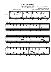&quot;D.gray-Man Ost - Lala's Lullaby Piano Sheet Music&quot;