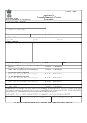 CA Form CA-182 D Application for Renewal of Approval of Foreign Organization - India