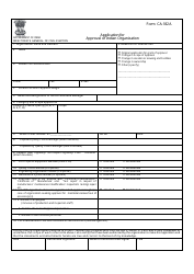 CA Form CA-182 A Application for Approval of Indian Organization - India