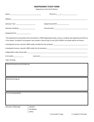 Document preview: Independent Study Application Form - Hunter College
