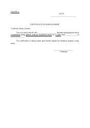Form BK-3 &quot;Certificate of Employment&quot; - Philippines