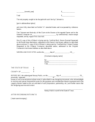 Affidavit for Mechanic&#039;s and Materialman&#039;s Lien Form - Texas, Page 2