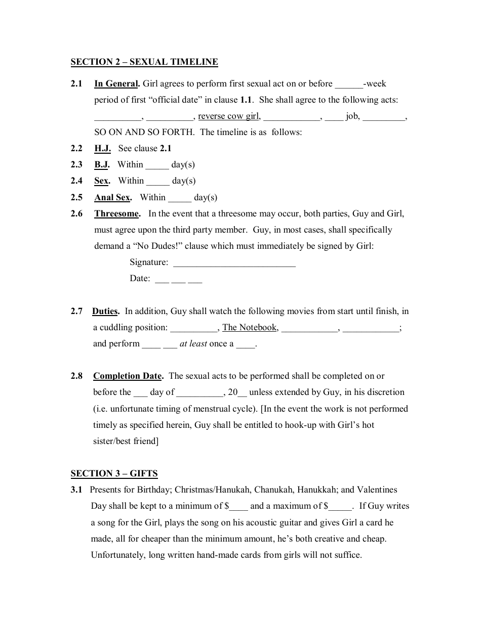 Dating Contract Template - Fill Out, Sign Online and Download PDF ...