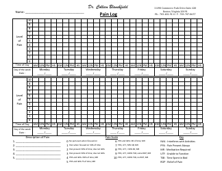 Pain Level Log Template - Dr. Colleen Blanchfield, Page 2