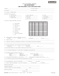 Document preview: Form 91-38D Fire Personnel Toxic Exposure Form - CITY OF PHOENIX, Arizona