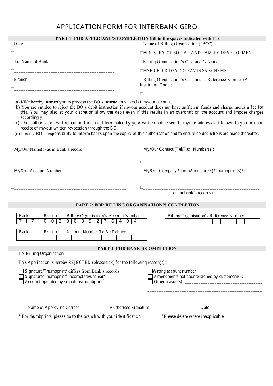 Refund to the Cda - One-Time Direct Debit Authorisation (Dda) - Singapore, Page 2