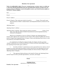 Document preview: Boundary Line Agreement Template