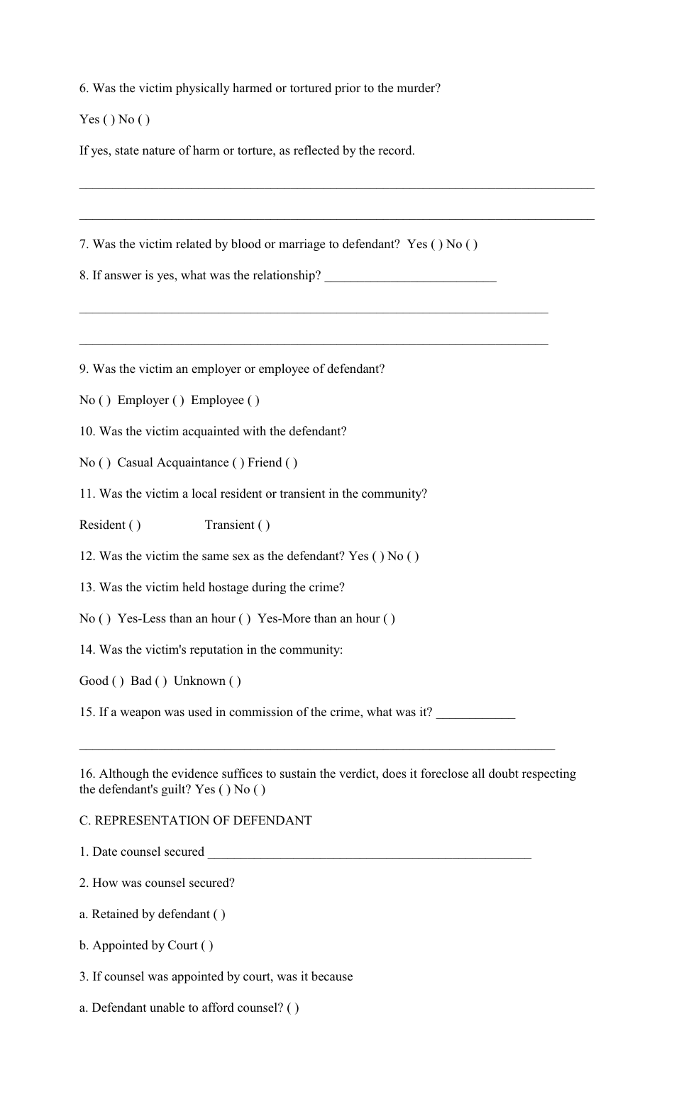 Appendix B Uniform Capital Sentence Report - Louisiana, Page 4