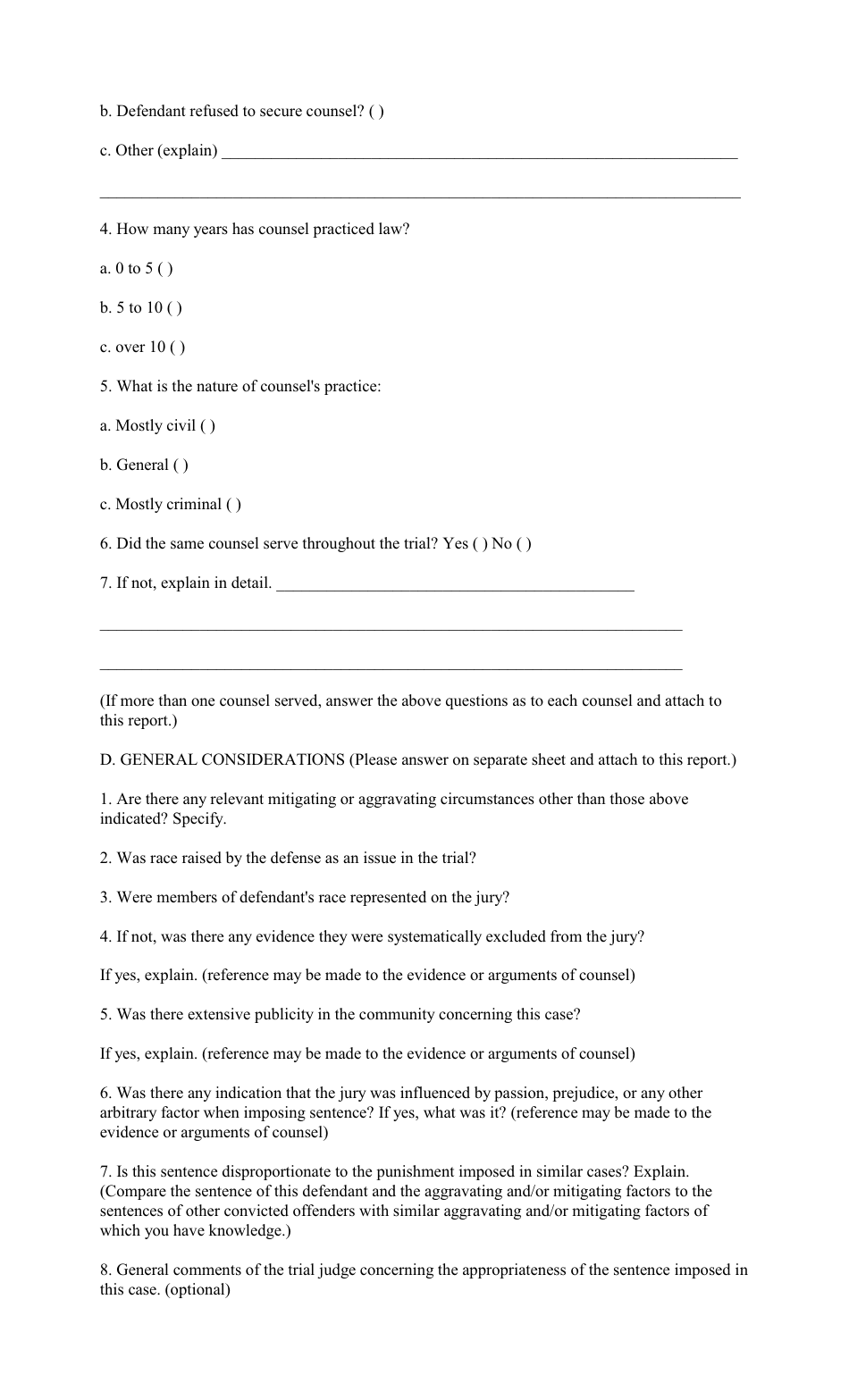 Appendix B Uniform Capital Sentence Report - Louisiana, Page 5