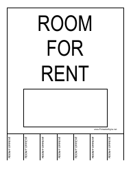 Document preview: Room for Rent Sign Template