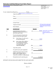 Document preview: Nebraska Indefinite Mutual Fund Sales Report - Nebraska