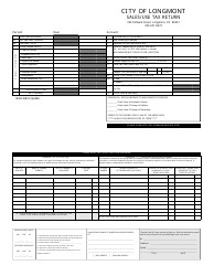 Document preview: Sales/Use Tax Return Form - LONGMONT, Colorado