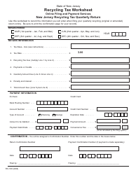 Document preview: Form RC-100 New Jersey Recycling Tax Quarterly Return - New Jersey