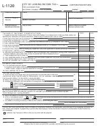 Document preview: Form L-1120 Income Tax Corporation Return - City of Lansing, Michigan