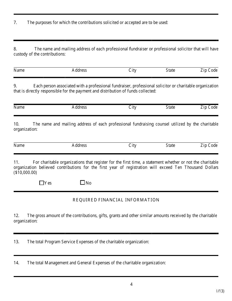 SOS Form 101 Registration Statement of Charitable Organization - Oklahoma, Page 2