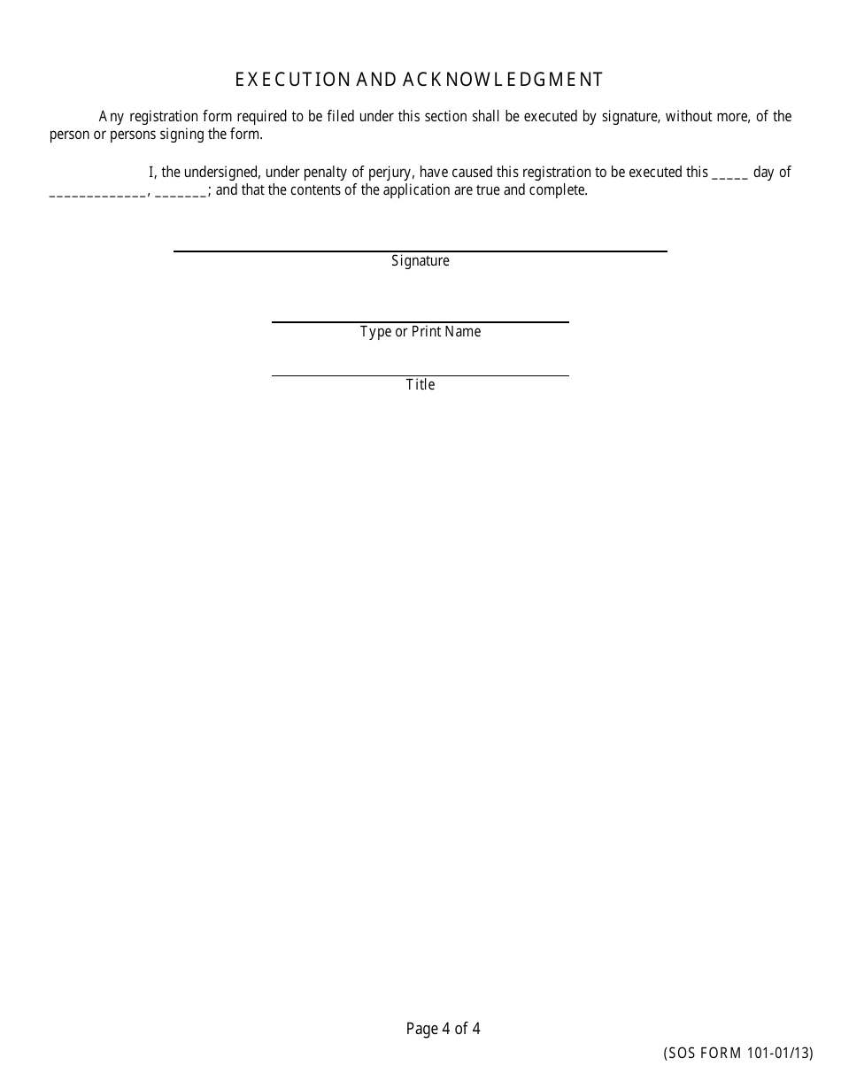 SOS Form 101 Registration Statement of Charitable Organization - Oklahoma, Page 4