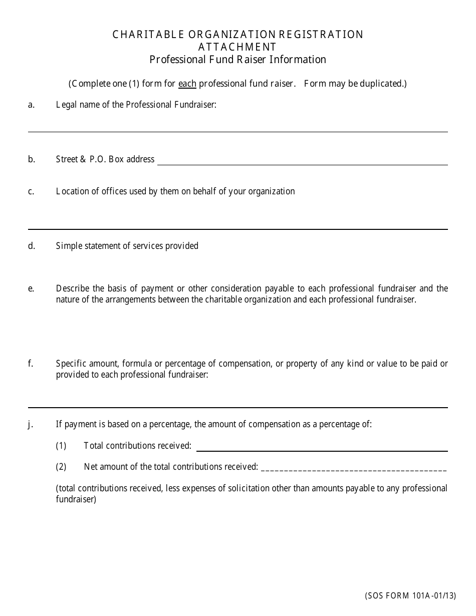 SOS Form 101 Registration Statement of Charitable Organization - Oklahoma, Page 5