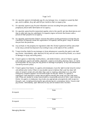 Pet Agreement Form - Seventeen Points, Page 2